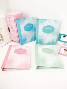 1pc A5 Size Green Paper Ink Splashed Tie-dye Pattern Printed Cover Photo Album - Green - View 8