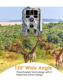 Blazevideo Tracking Camera 32mp 1296p For Hunting Wildlife, Monitoring Backyard, No-Infrared Illumination Camera - Grey - Grey - View 3