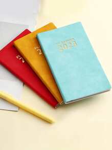 1入組2023年英文版每日計劃筆記本，帶365天時間管理和64頁，皮套每日計劃效率手冊 - 灰色 - 查看 8