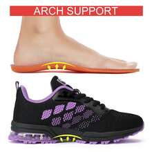 Women's Sneakers Air Running Shoes - Non Slip Tennis Shoes Women Breathable Lightweight Walking Shoes for Athletic Gym Workout Jogging Cross Trainers - 紫色 - 查看 3