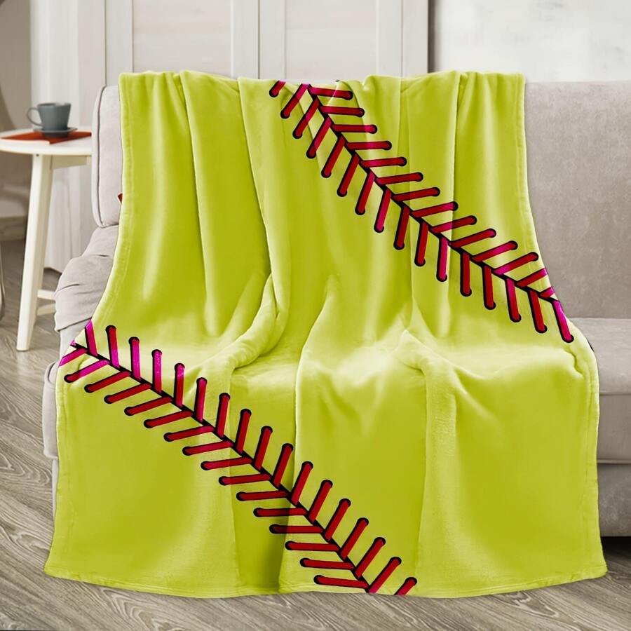 50x60 Inch Fleece Softball Blanket For Teenage Girls Softball Gift - Multicolor - View 1
