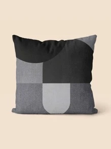 1入組幾何圖案枕套 - 黑與白 - 查看 2