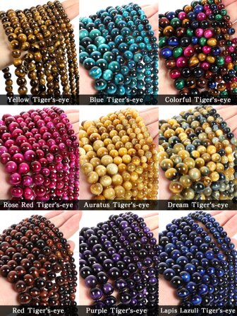 1 스트랜드 자연스러운 타이거 눈 스톤 비즈 DIY 팔찌 , 목걸이 만들기 ( 4mm/6mm/8mm/10mm )