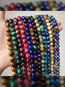 1鋼絞線自然老虎眼睛石珠手環,項鍊製作(4mm/6mm/8mm/10mm)