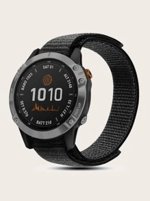 1條黑色尼龍手錶帶,兼容gaming Fenix 5/6/7/5x/6x/7x/5s/6s/7s - 黑色 - 查看 1