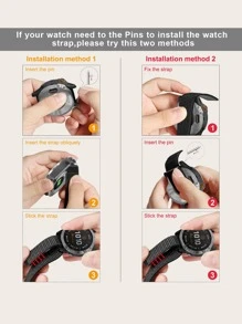 1條黑色尼龍手錶帶,兼容gaming Fenix 5/6/7/5x/6x/7x/5s/6s/7s - 黑色 - 查看 3