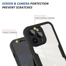 Hadaasi Ốp lưng chống sốc 360 độ, bảo vệ toàn thân chống trượt, chống trầy xước, tương thích với Apple 17 Pro/17 Pro Max/17 Air/17, tương thích với Galaxy, Poco, Redmi, Note, OPPO. - màu đen - Xem 6