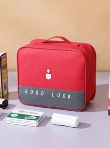 1入組PVC藥品收納袋,現代大碼象徵和標語圖案便攜藥包