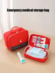 1入組PVC藥品收納袋,現代大碼象徵和標語圖案便攜藥包