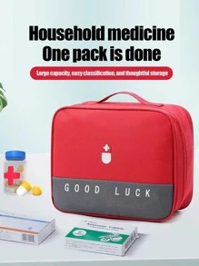 1入組PVC藥品收納袋,現代大碼象徵和標語圖案便攜藥包