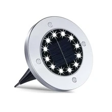 1 件太阳能户外灯 12 个 LED，明亮的太阳能地面灯 IP65 防水，户外花园灯太阳能庭院走道花园车道花园灯，户外太阳能灯 - 冷白色 - 查看 9