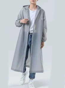 1 pieza Capa de lluvia para adultos gruesa y de moda, con apertura, para viajes, para actividades al aire libre, gris, para la escuela, la oficina, el hogar y los viajes