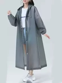 1 pieza Capa de lluvia para adultos gruesa y de moda, con apertura, para viajes, para actividades al aire libre, gris, para la escuela, la oficina, el hogar y los viajes