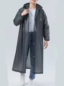 1 pieza Capa de lluvia para adultos gruesa y de moda, con apertura, para viajes, para actividades al aire libre, gris, para la escuela, la oficina, el hogar y los viajes