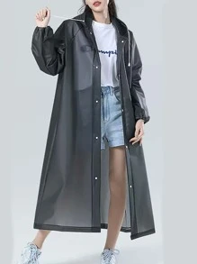 1 pieza Capa de lluvia para adultos gruesa y de moda, con apertura, para viajes, para actividades al aire libre, gris, para la escuela, la oficina, el hogar y los viajes