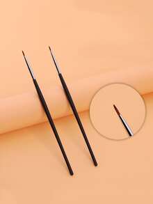 1pc Fine Eye Line & Blemish Concealer Brush For Dark Circles & Tearing Ditches Makeup Tool - Black - View 3