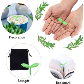 2pcs Seedling Bookmarks, Creative & Cute Fresh Leaves Shaped Cartoon Page Holder