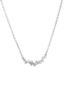 BALMORA 1入組S925純銀笑臉項鍊適合女士,簡約風和時尚,鑲嵌帶方晶鋯石石頭,生日禮物