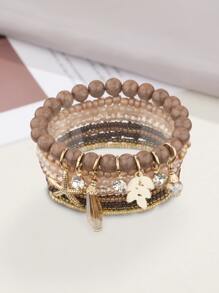 9入組波西米亞風格玻璃串珠手鍊 - 彩色 - 查看 1