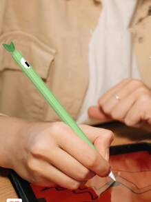 1入組胡蘿蔔設計矽膠觸控筆套適用於Apple Pencil - 橘色 - 查看 4