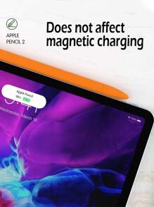 1入組胡蘿蔔設計矽膠觸控筆套適用於Apple Pencil - 橘色 - 查看 2