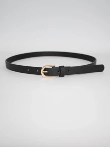 1 cái thắt lưng khóa hình học rắn cho phụ nữ để trang trí hàng ngày - màu đen - Xem 2
