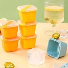 6 piezas/set Cubo de hielo de color al azar creativo cuadrado - Multicolor - Ver 1