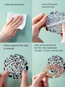 1入組組織你浴室帶我們免打孔塑膠牙刷架,剃鬚刀收納架,和擠牙膏器帶強力吸力安裝-完美浴室架子和配件