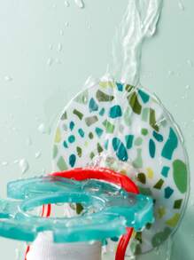 1入組組織你浴室帶我們免打孔塑膠牙刷架,剃鬚刀收納架,和擠牙膏器帶強力吸力安裝-完美浴室架子和配件