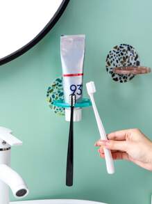 1入組組織你浴室帶我們免打孔塑膠牙刷架,剃鬚刀收納架,和擠牙膏器帶強力吸力安裝-完美浴室架子和配件