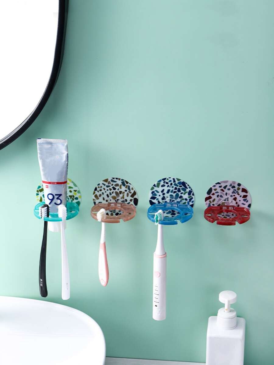 1入組組織你浴室帶我們免打孔塑膠牙刷架,剃鬚刀收納架,和擠牙膏器帶強力吸力安裝-完美浴室架子和配件