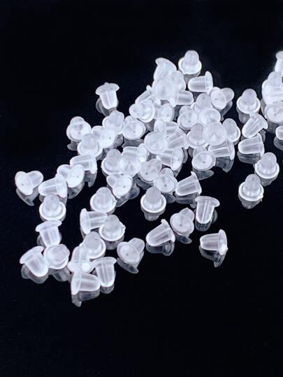 200 st silikon transparenta öronproppar för örhängen, öronkrokar, öronstift, öronmuttrar, gör-det-själv-smyckestillverkning