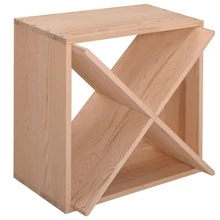 24 Bottle Modular Wine Rack, Stackable Wine Storage Cube for Bar Cellar Kitchen Dining Room, Burlywood - Redwood - View 4