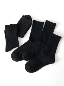 1/5 pares de calcetines para hombre, calcetines hasta el tobillo, negros, ropa asequible, estilo Y2K, lindos, deportivos, interesantes, regalo de zapatos, calcetines unisex - Negro - Ver 3