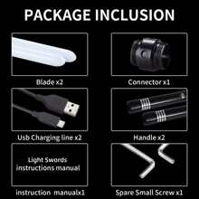 Upgrade Version 7-color Light Saber Two-in-One Metal Light Sword Rechargeable Toy