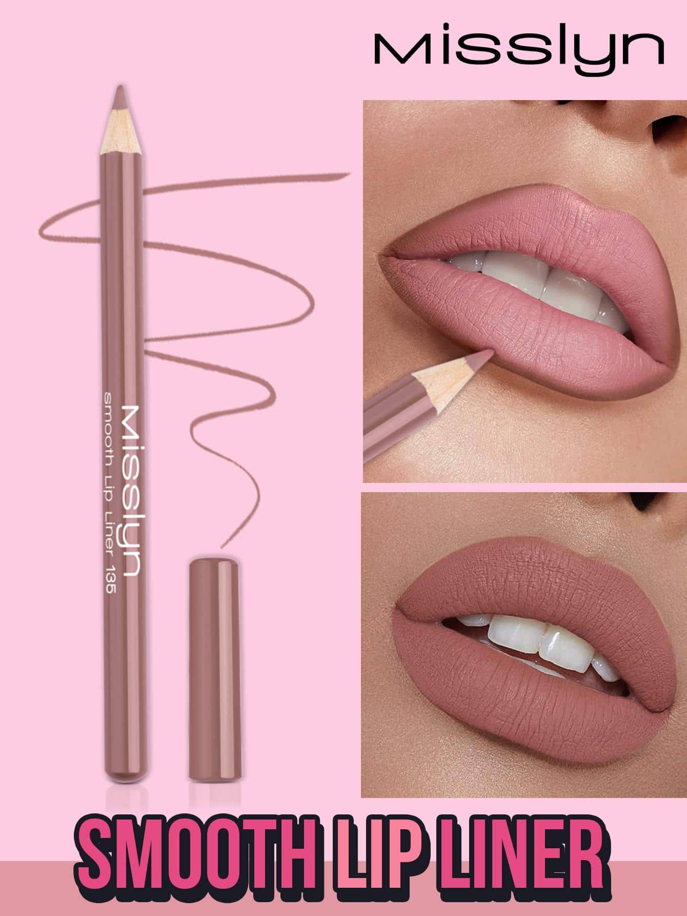 MissIyn Smooth Lip Liner, Colorstay Face Makeup with BuiltinSharpener, Longwear Rich Lip