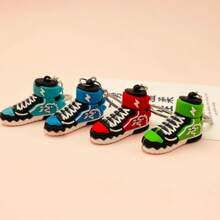 4pcs Creative Simulation Basketball Shoe Keychains, Fashionable Shark Sports Shoe Keychains, Bag Pendant Decoration, Small Gift - Multicolor - View 2