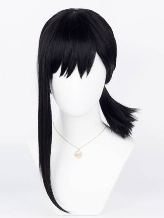 1入組女士素色短直筒服飾面部頭髮適用於角色扮演