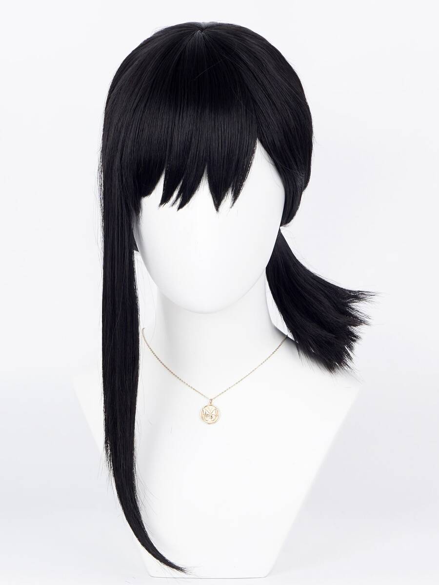 1入組女士素色短直筒服飾面部頭髮適用於角色扮演