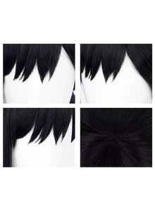 1入組女士素色短直筒服飾面部頭髮適用於角色扮演