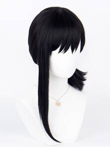 1入組女士素色短直筒服飾面部頭髮適用於角色扮演