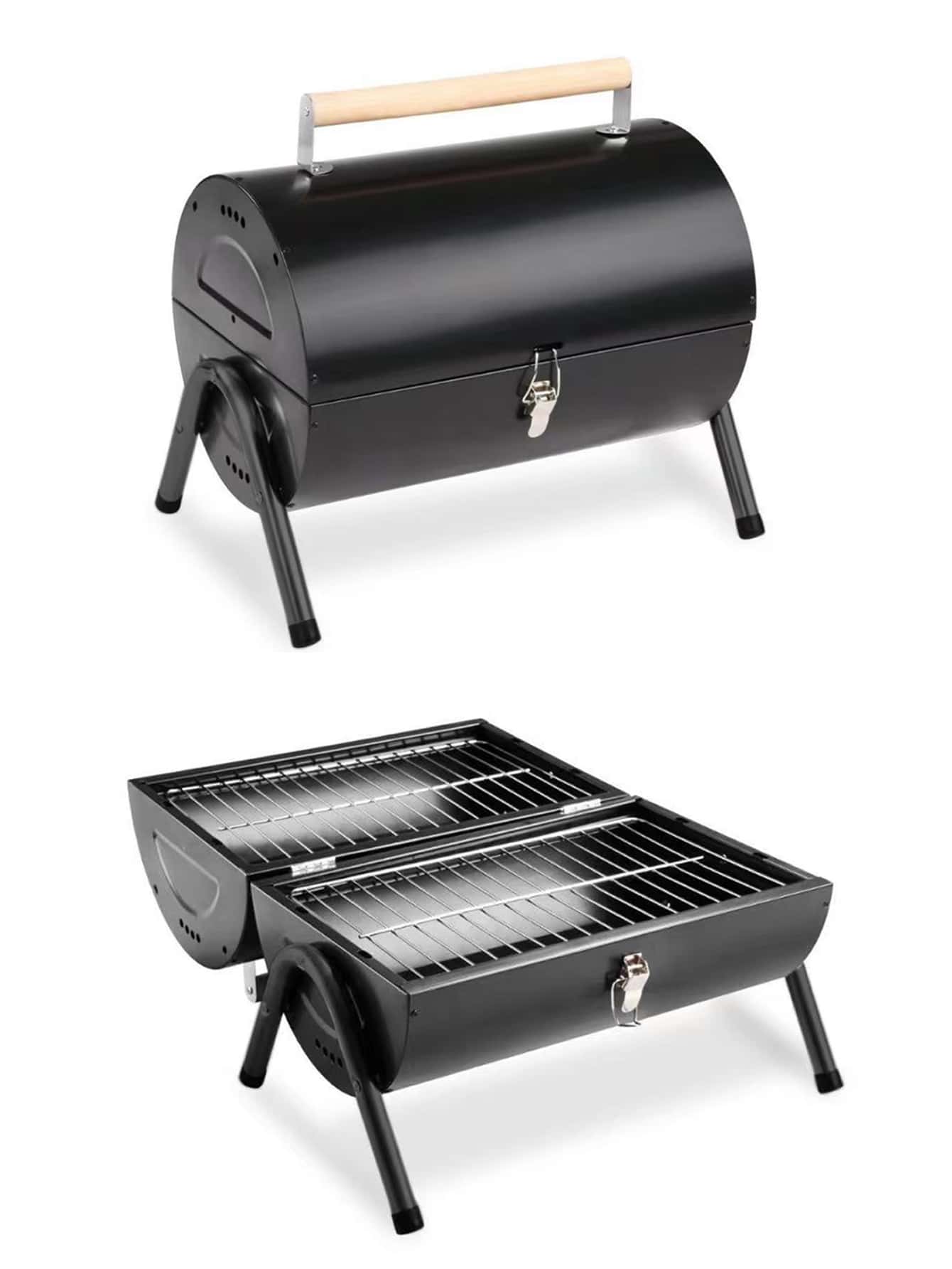 Black Family Outdoor Travel Portable Bbq Grill - 黑色 - 查看 1