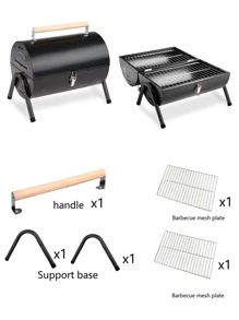 Black Family Outdoor Travel Portable Bbq Grill - 黑色 - 查看 3
