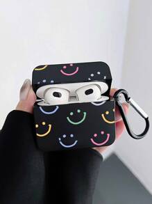 笑脸图案保护壳 兼容 AirPods 兼容 Airpods1/2 AirPods Pro - 黑色 - 查看 1