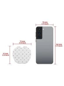 1入組蘋果造型DIY水鑽心鏡子 - 白色 - 查看 6