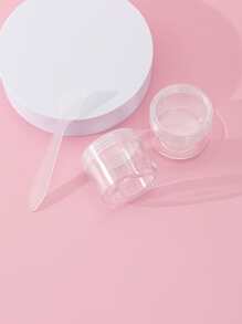 New Peptin 2pcs Portable Cream Dispenser Bottles, Empty Cosmetic Jars - Clear - View 2