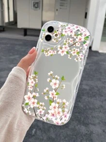 Floral Pattern Clear Phone Case - Clear - View 3