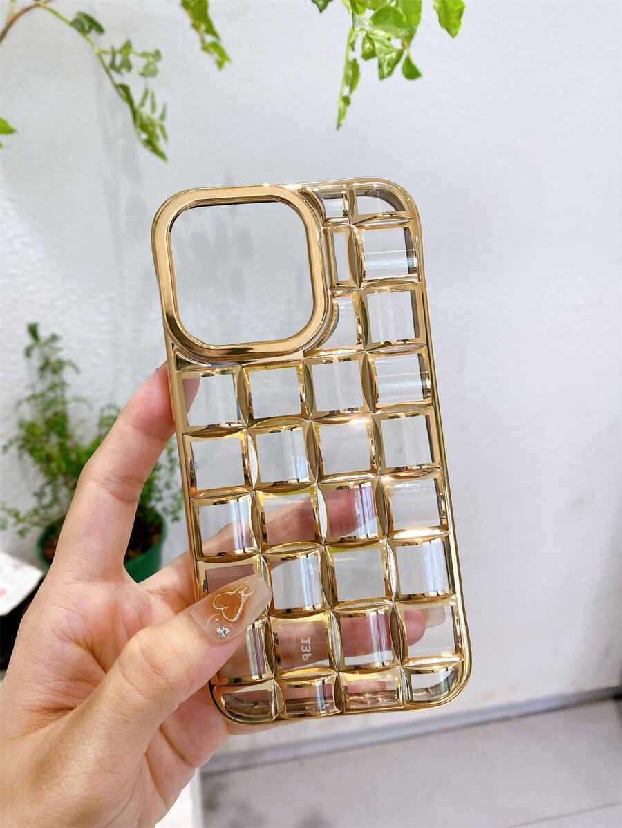 電鍍透明手機殼 - 金色 - 查看 1