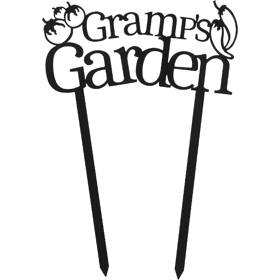 Gramp’s Papa’s Garden Sign, 16 Inch Metal Yard Stake Decorative Outdoor