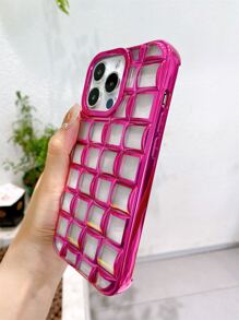 Plating Clear Phone Case - Hot Pink - View 3